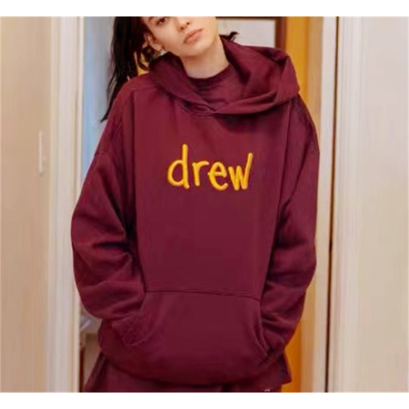 Hàng Bán Chạy Áo Hoodie Cotton Tay Dài Dáng Rộng Thêu Hình Drew Giản Dị Dành Cho Nam Nữ Plus Size