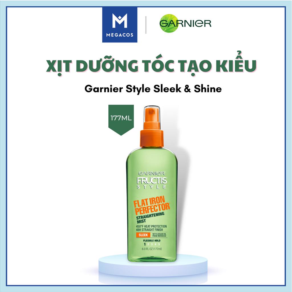 Xịt dưỡng tóc tạo kiểu làm thẳng Garnier Fructis Sleek & Shine Flat Iron Perfector Spray 177ML