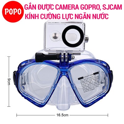 Kính lặn mắt kính cường lực gắn được GOPRO, SJCAM POPO Collection