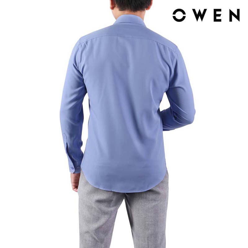 Áo Sơ mi dài tay Owen Cafe T-Cool Regularfit màu Xanh - AR23781D