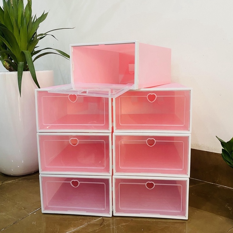 Combo 5 Hộp Đựng Giày Nắp Nhựa Cứng Trong Suốt , Size lớn Nhiều Màu