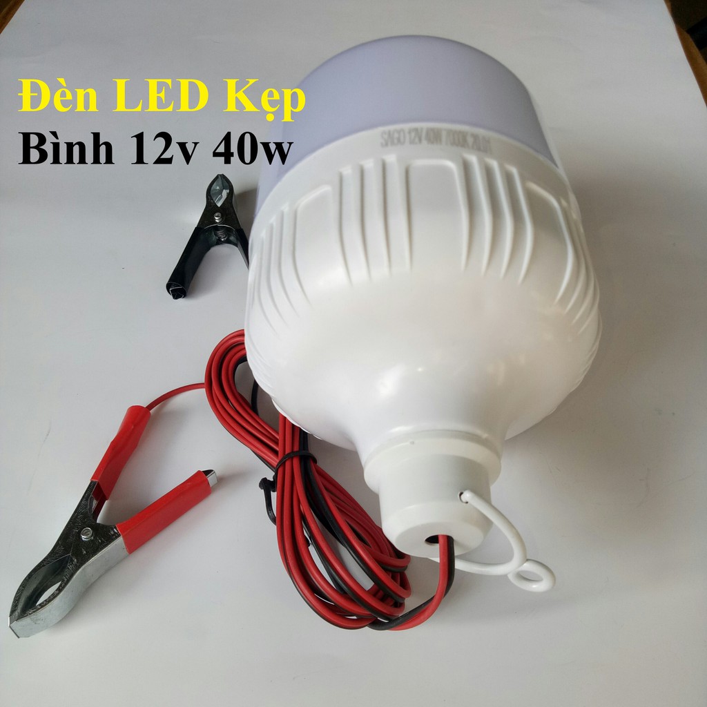 [Mã LIFE2410K giảm 10K đơn 20K] Đèn LED Kẹp Bình 12v 40w (Bóng Đèn Dùng Bình Ắc Quy)