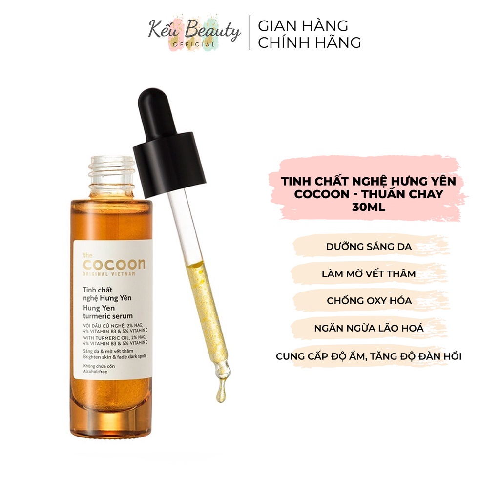 Tinh chất serum Cocoon giúp giảm mụn, làm sáng da , mờ thâm và cấp nước (bí đao / nghệ / hoa hồng) - 70ml