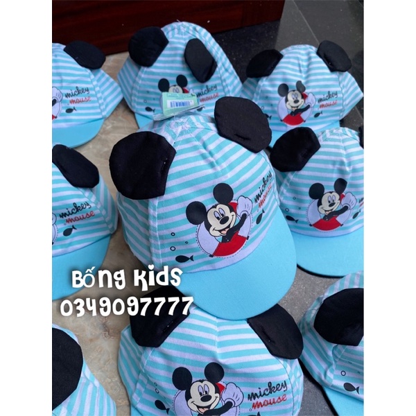 Mũ Bé Trai Mickey Kẻ Xanh Trời DN