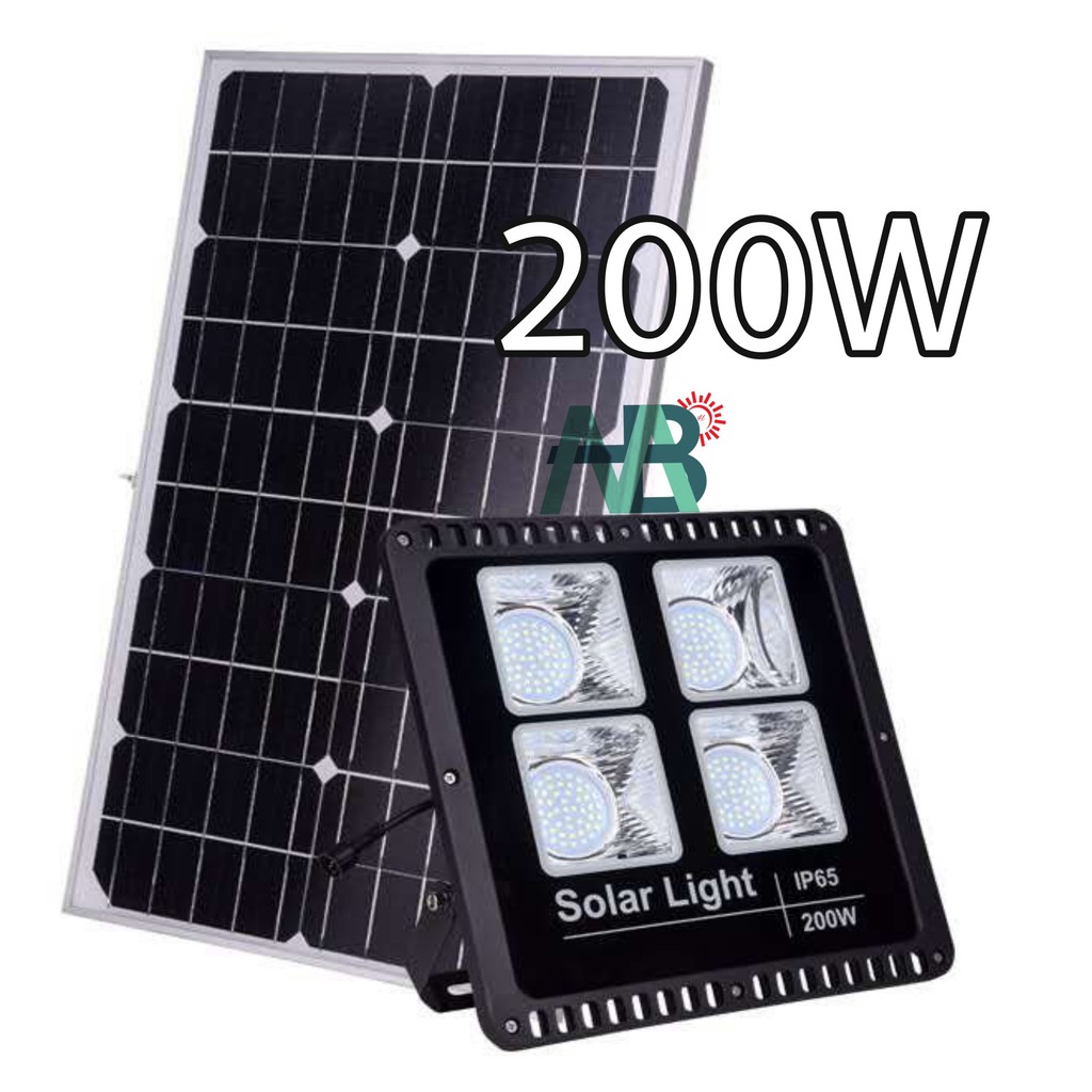 200W Đèn Pha Nhôm Năng Lượng Mặt Trời , Nhôm Đúc Nguyên Khối , Cảm Biến Ánh Sáng , IP67 Chống Nước , mã : ABM-PNM200A