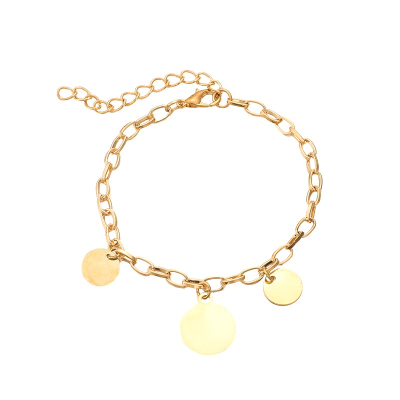 Bộ 3 Vòng Tay Hợp Kim Mạ Vàng/Bạc Kiểu Dáng Hình Học Xinh Xắn Cho Nữ