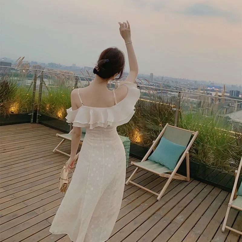 Váy hai dây trễ vai dáng dài đuôi cá siêu xinh- Hàng cao cấp