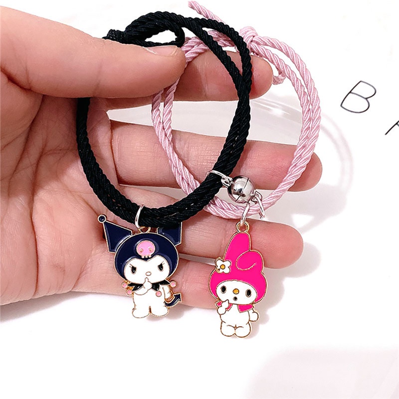 Bộ 2 Vòng Tay Từ Tính Họa Tiết Hoạt Hình Dễ Thương Cho Cặp Đôi / Tình Bạn