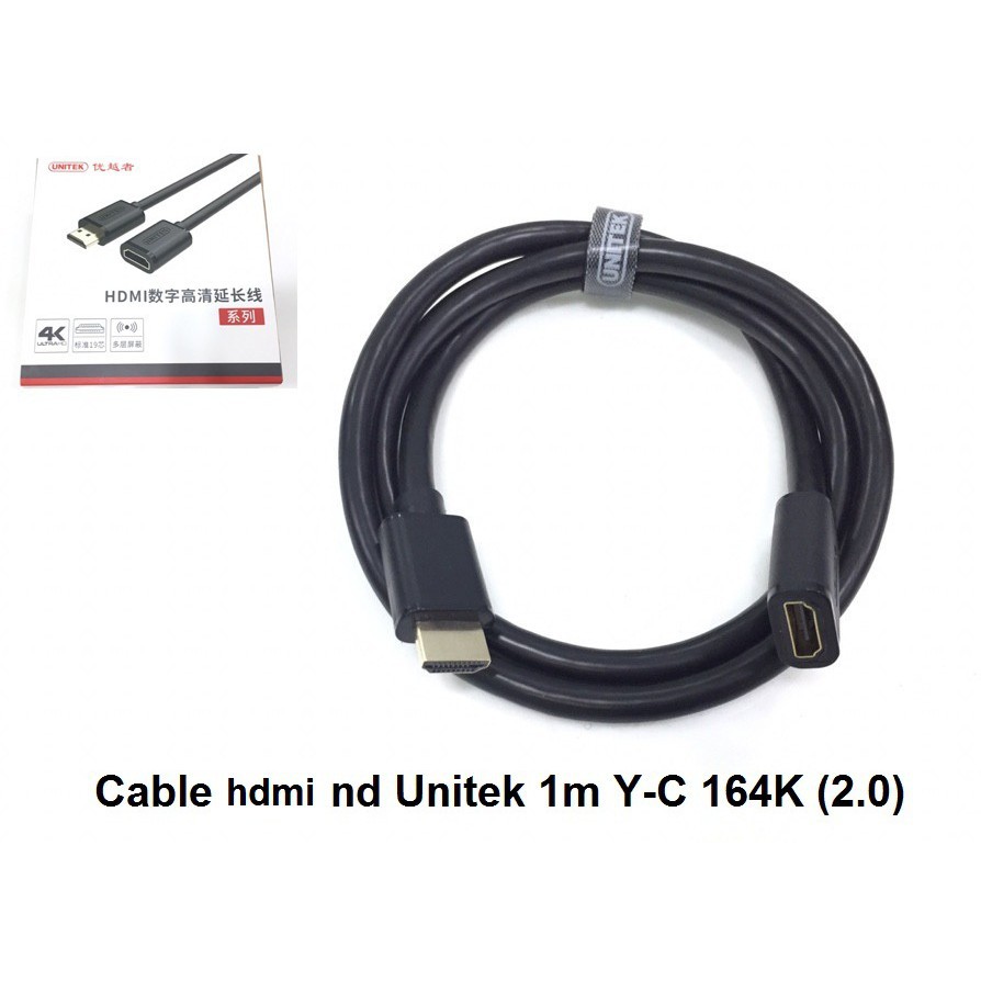 Cáp hdmi nối dài Unitek 1m YC 164K, 3m YC 166K đầu đực đầu cái độ phân giải 4K