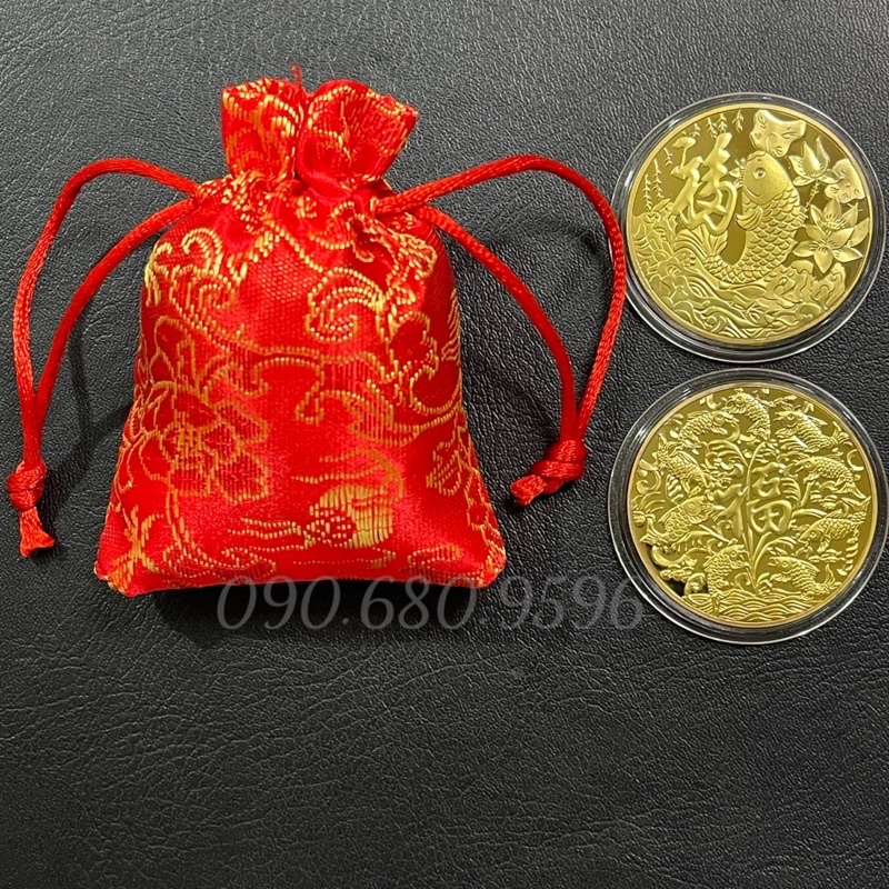 Đồng Xu Cá Chép Phong Thuỷ May Mắn
