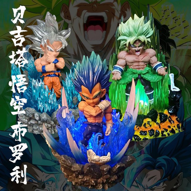 Mô Hình Nhân Vật super saiyan Goku vegeta broli super saiyan ss4 mini Có Đèn Led