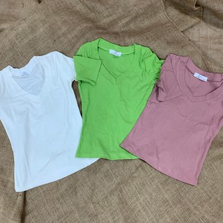 Áo thun tăm cổ tim form ôm siêu xinh