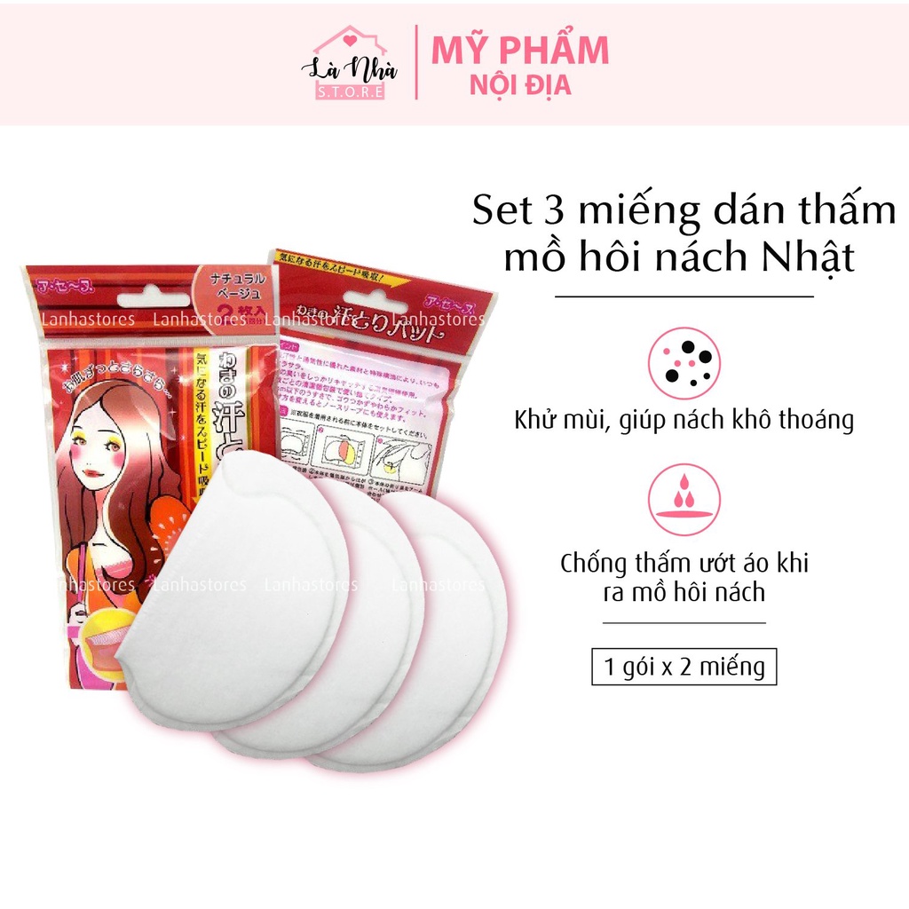 Combo 3 gói- Miếng dán thấm mồ hôi nách [CÓ CHE TÊN]