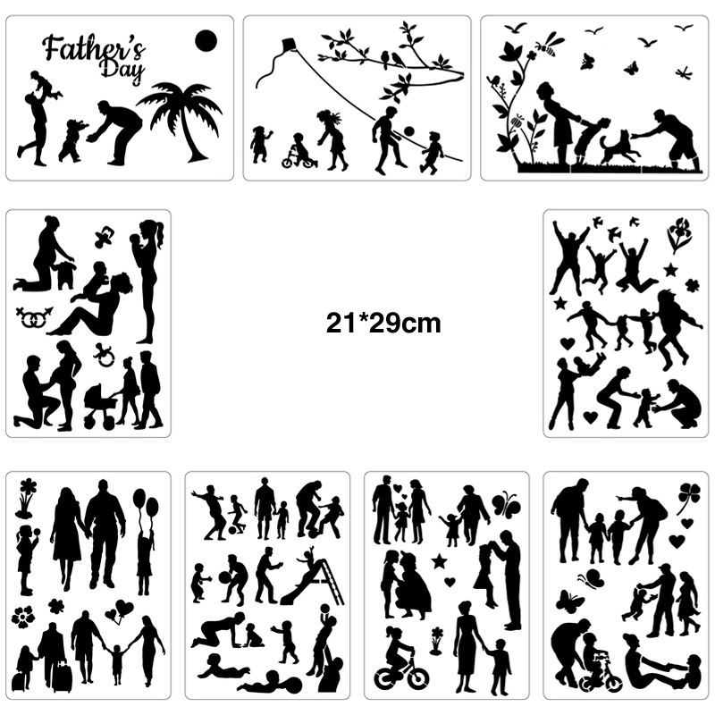 Khuôn mẫu vẽ tranh gia đình bằng nhựa rỗng DIY