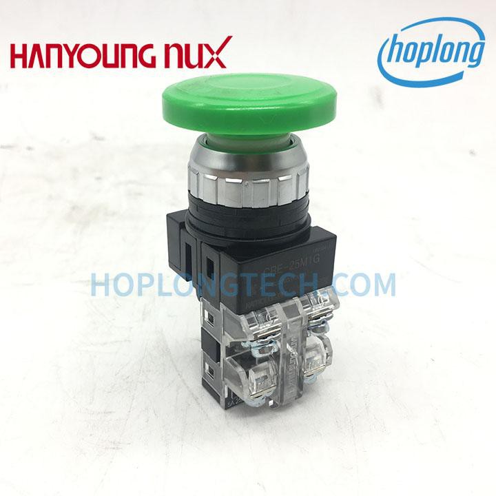 CRE-25M1G Nút dừng khẩn Hanyoung phi 25 không đèn màu xanh lá