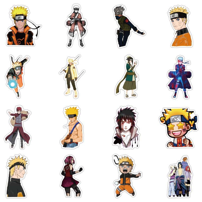 set 50 sticker dán hoạt hình anime pokemon luffy totoro naruto dán máy tính, điện thoại,lap top, sticker dán mũ bảo hiểm