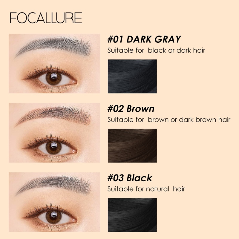 Bộ 3 mảnh FOCALLURE Eye Chứa bút kẻ mắt + chì kẻ mày + mascara