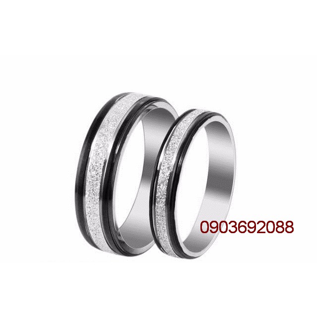 Nhẫn cặp tình nhân, nhẫn đơn INOX phủ cát N52