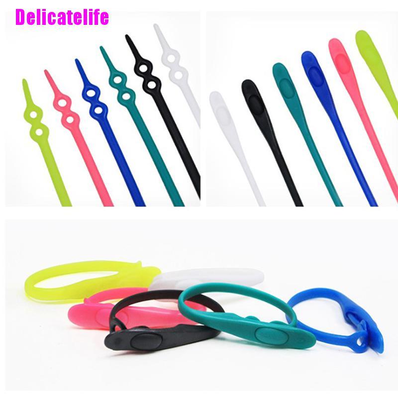 Bộ 12 dây giày lười bằng silicone co giãn không cần buộc