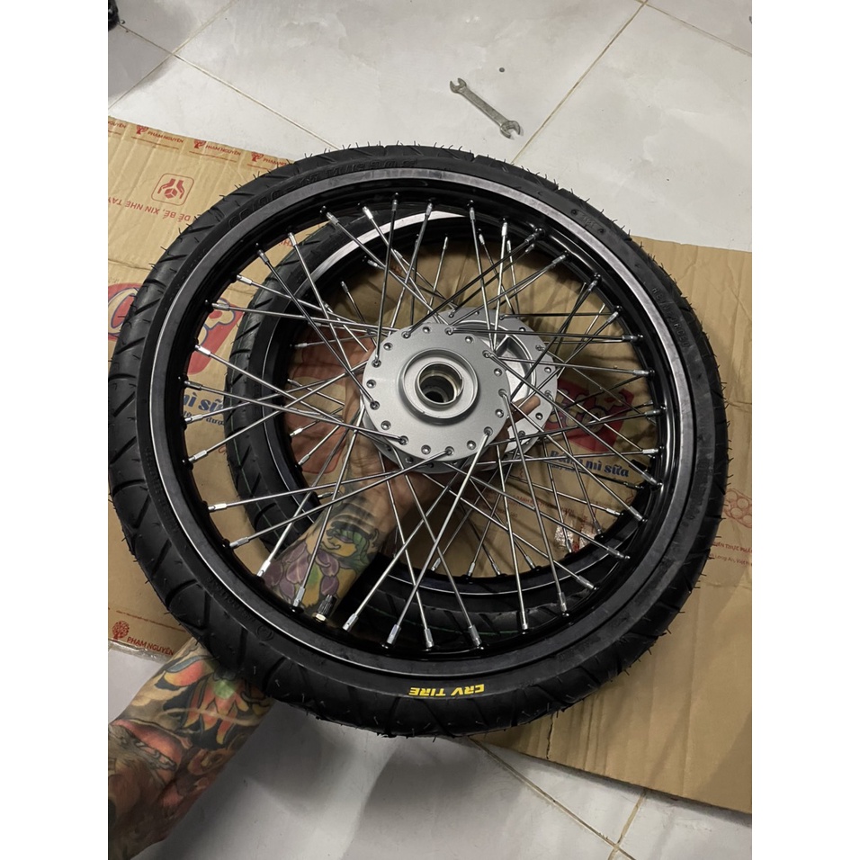 Bộ CDN dành cho Sirius và exciter 2010 căm osaka đùm bạc niềng nhôm đen solute full vỏ ruột 60/70 và 70/90