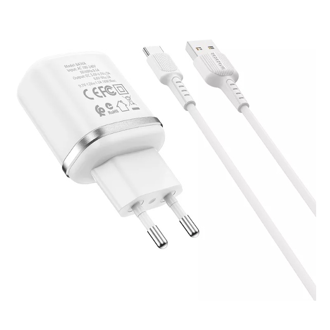Bộ Sạc Nhanh BOROFONE BA36A 18W Cho Samsung Xiaomi Huawei Oppo Vivo Bộ Sạc Điện Thoại Di Động Android Bộ Sạc Tường