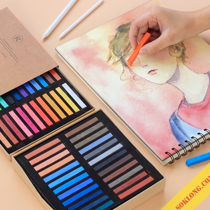 Phấn tiên Marie's Master Pastel 12 màu, phấn màu họa cụ vẽ tranh, trang điểm búp bê (đọc lưu ý)