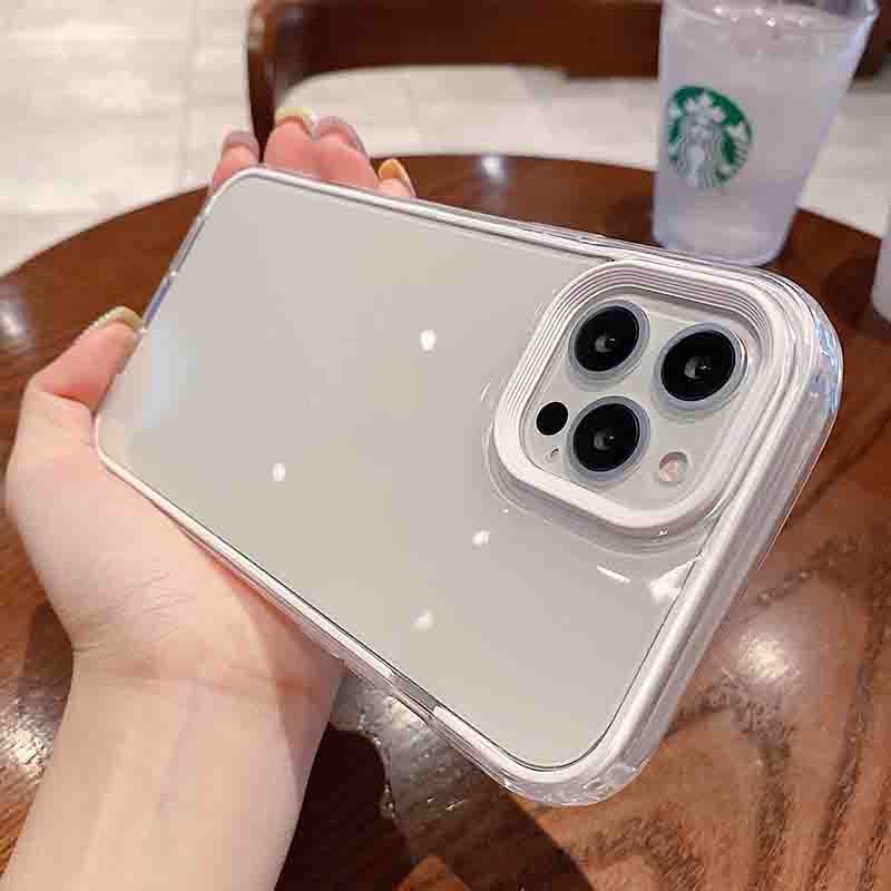Ốp Điện Thoại Trong Suốt Viền Màu Kẹo 3 Trong 1 Cho iPhone 12 11 13 Pro Max X Xs Max Xr 8 7 6 6s Plus 13Pro 13Pro M
