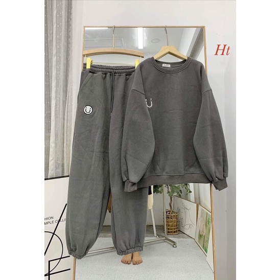Bộ nỉ bo cotton chữ U HT12