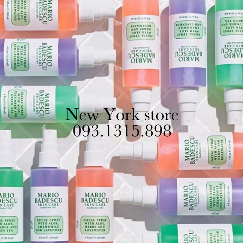 Set 3 chai Xịt khoáng da mặt Mario Badescu chính hãng USA 🇺🇸 FULLSIZE