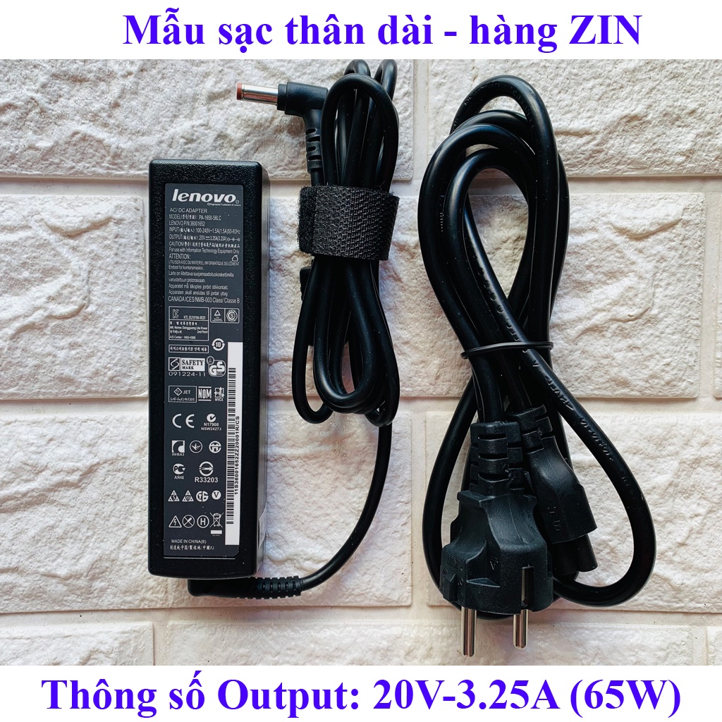 [Sạc ZIN] Sạc Laptop Lenovo 20V - 3.25A (65W) Kèm dây nguồn chân Φ5.5*2.5mm Z470 Z570 Z575 G470 G480 V470 V570