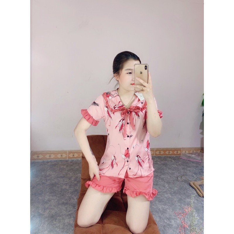 BỘ LỤA CỔ SEN BÈO CỘC XINH XẮN