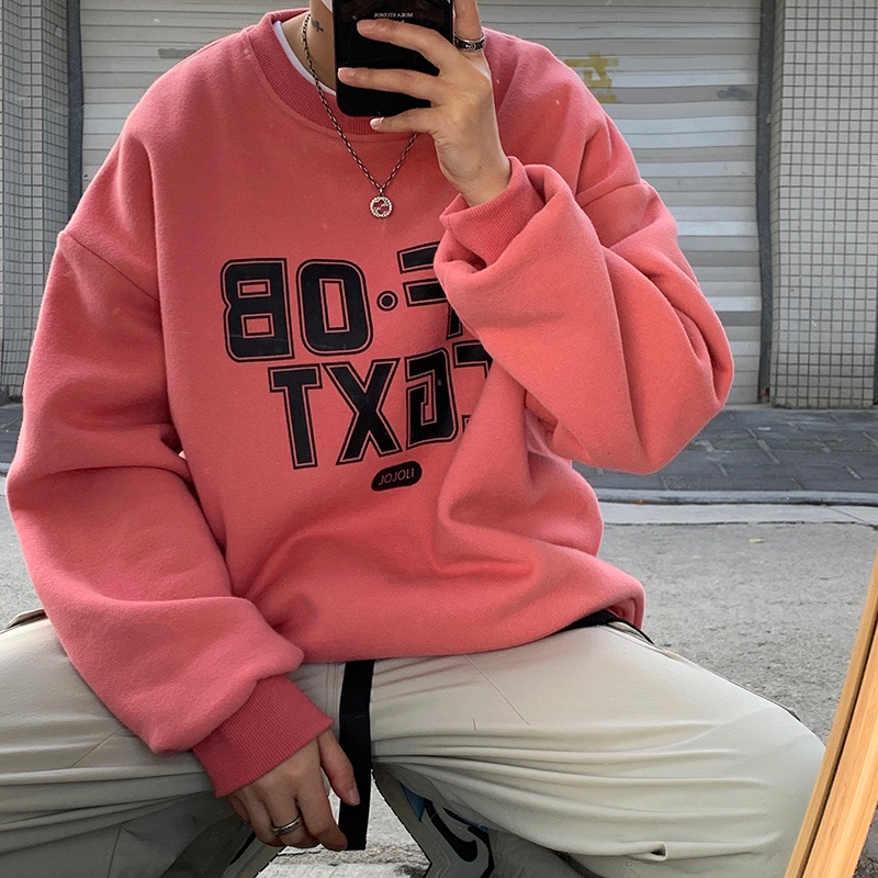 Áo Sweater Cổ Tròn In Chữ Đơn Giản Phong Cách Hàn Quốc Mới Cho Nam Size M-3Xl