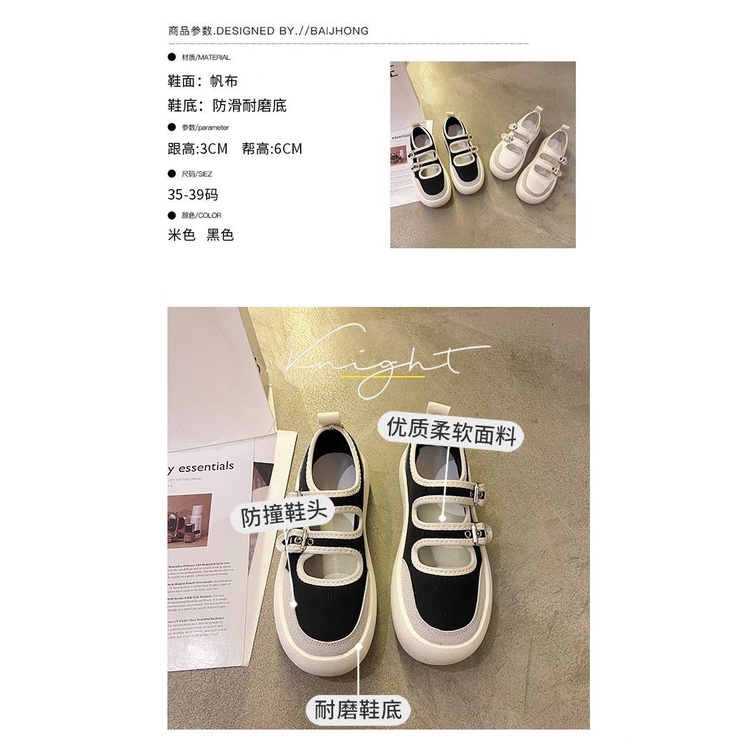 Giày canvas đế dày màu trắng thiết kế mới thời trang mùa xuân hè dành cho nữ