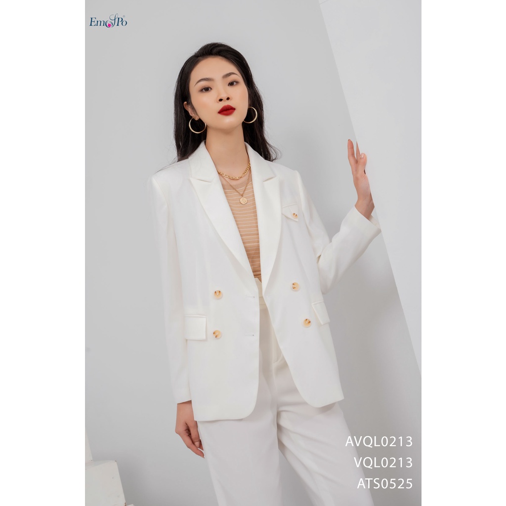Áo Blazer Emspo dáng công sở trẻ túi 2 bên AVQL0213