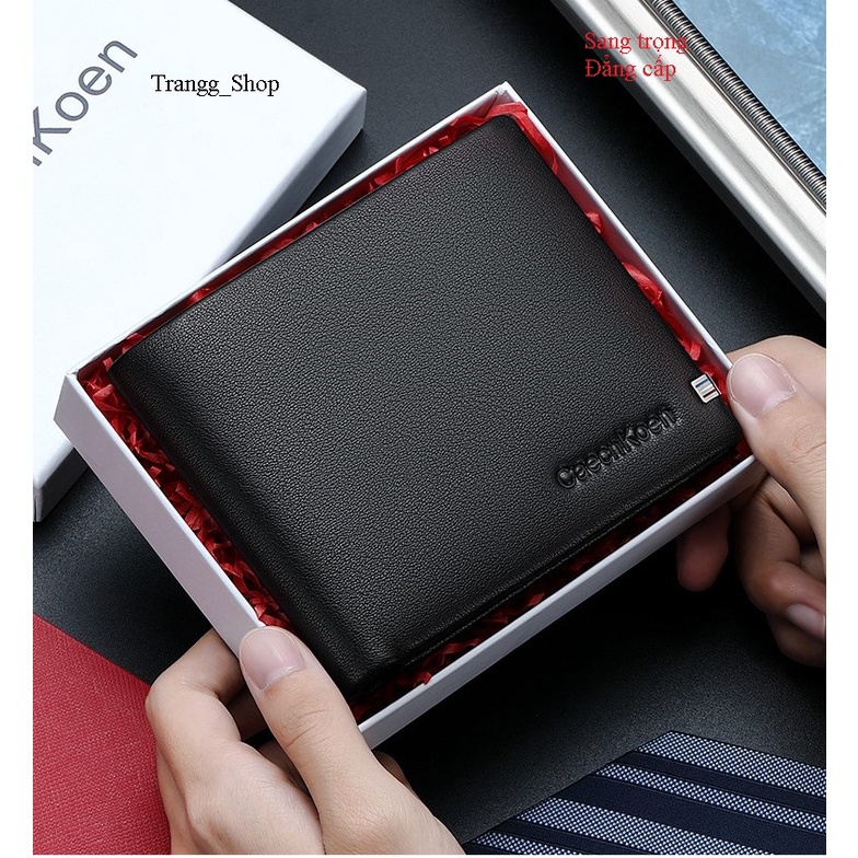 Ví Nam Dáng Ngắn Da Bò CaecnKoen Full Hộp Đựng Cao Cấp