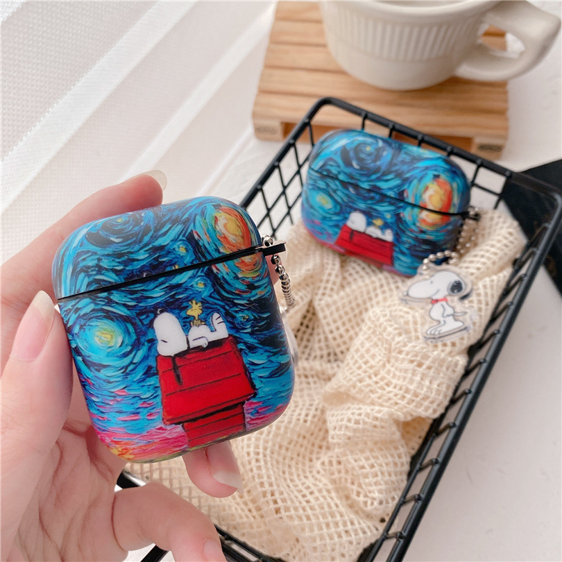 Ốp Bảo Vệ Hộp Đựng Tai Nghe Airpods 1 / 2 Hình Chó Snoopy Xinh Xắn