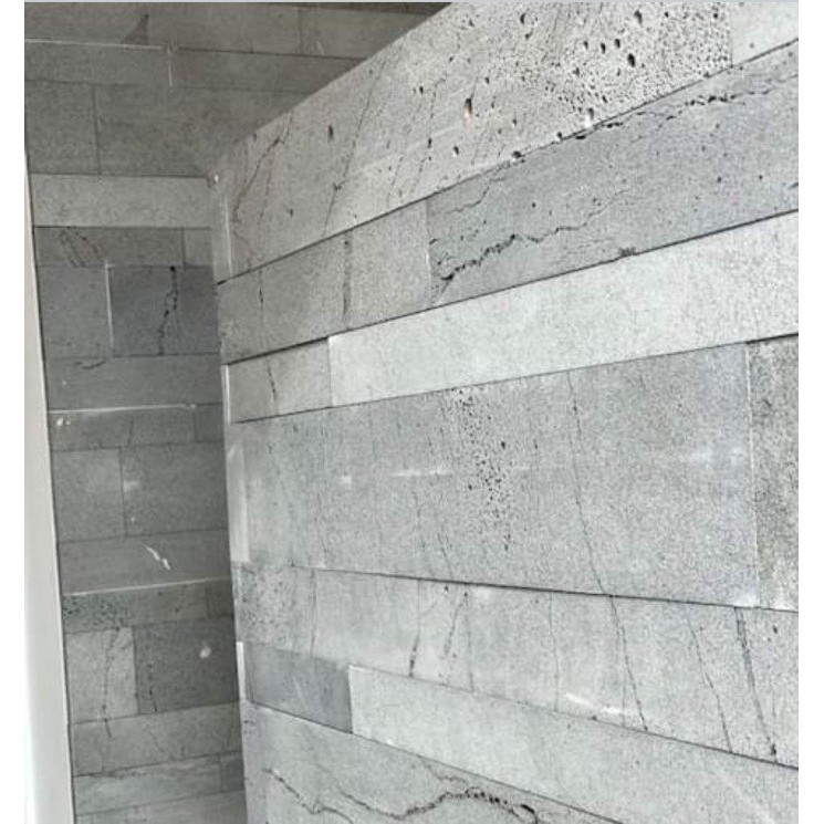 Đá ốp tường ong xám tự nhiên(bazan) 10x50x1.2cm