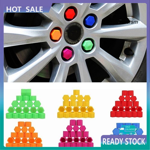 Bộ 20 nắp chụp vít bánh xe hơi bằng silicon 19mm