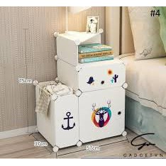 Tủ nhựa lắp,kệ ghep thiết kế mới decal hưu