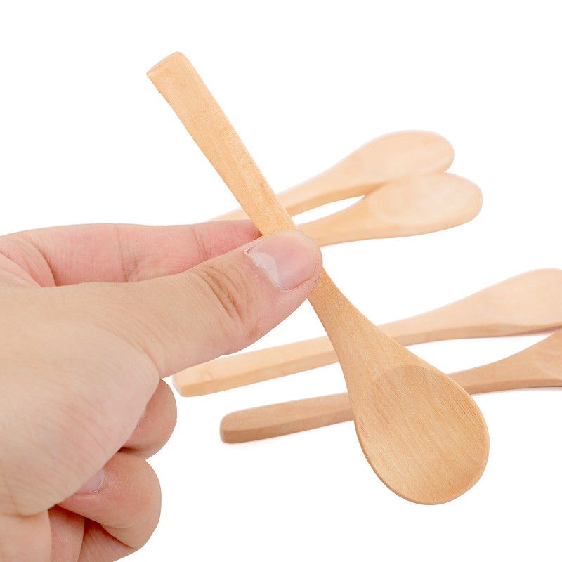 5 Muỗng gỗ nhỏ xinh cho bé ăn tráng miệng Muỗng thìa gỗ cỡ nhỏ múc Muỗng gỗ tre múc cà phê/trà/gia vị cỡ tiện dụng cho nhà bếp