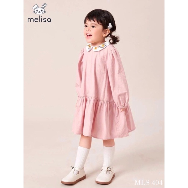 Váy melisa cổ thêu bé gái 1-10y