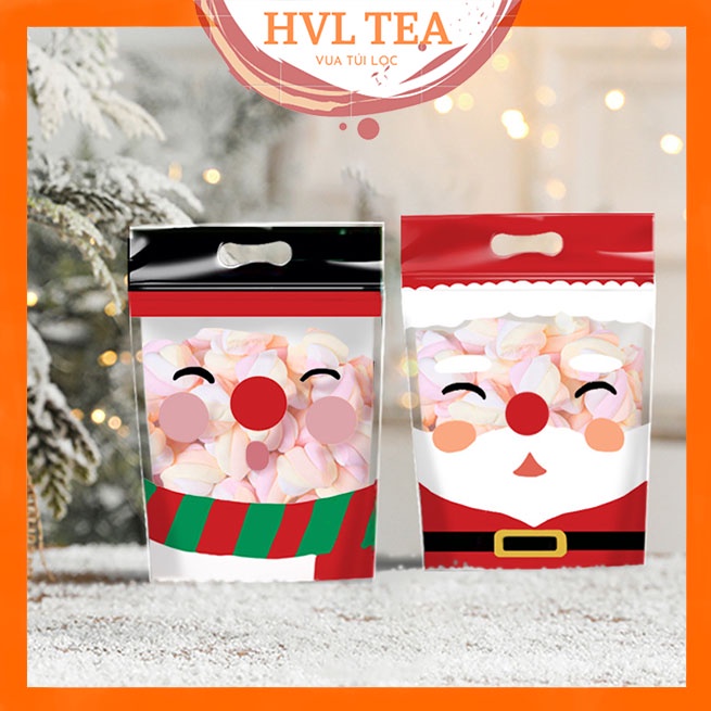 Túi hoạ tiết hoạt hình Noel đựng bánh kẹo, chống thấm nước - HVL TEA