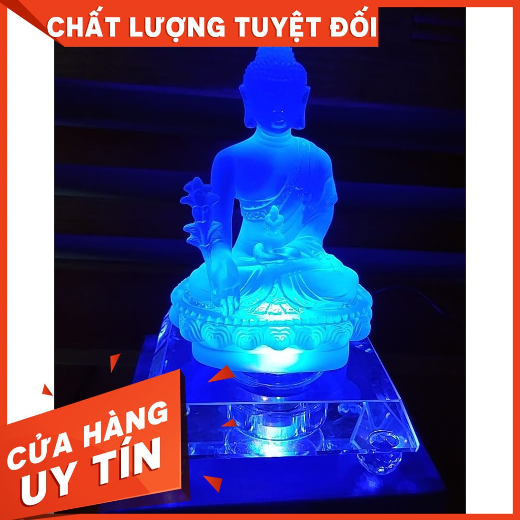 TƯỢNG PHẬT DƯỢC SƯ LƯU LY CÓ ĐÈN 7 MÀU cao cấp