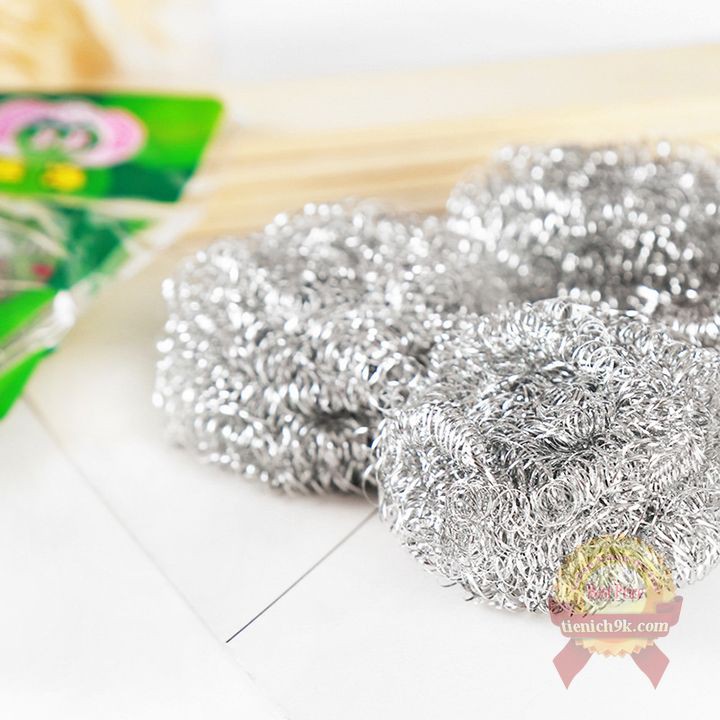 Set 4 bùi nhùi cọ nồi thép làm sạch dụng cụ nhà bếp đa năng không gây xước