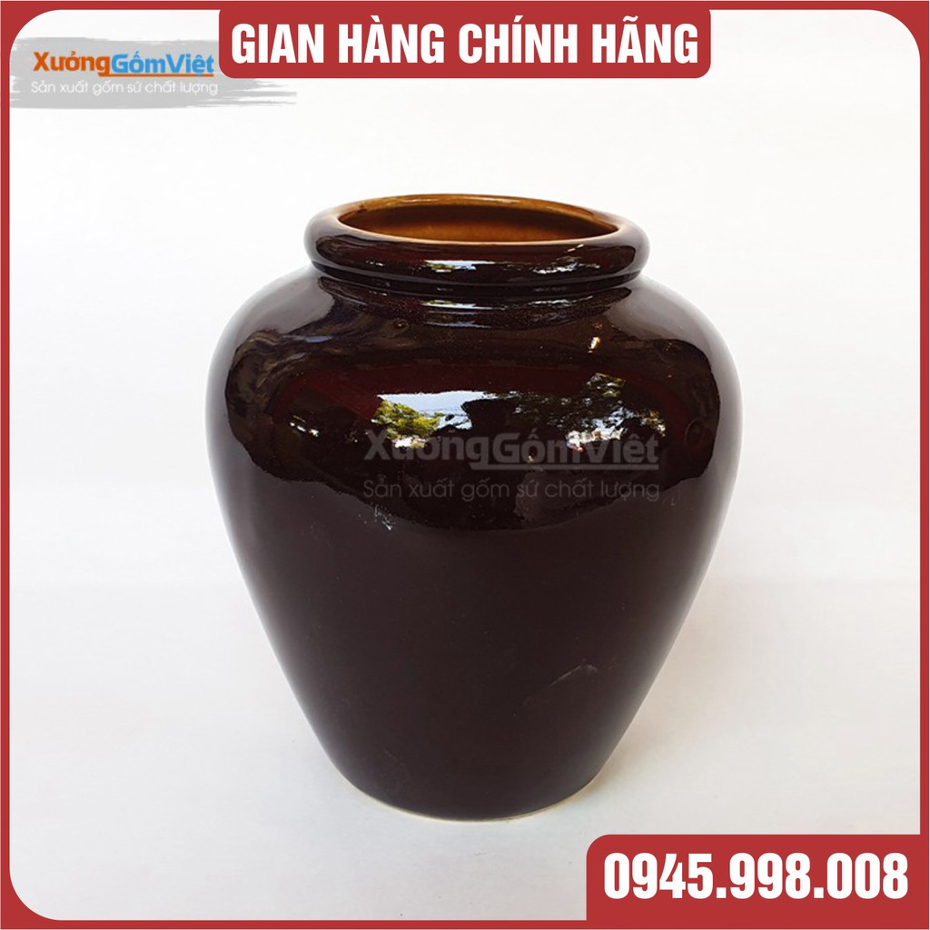 Lu uống bia kiểu mới - sáng tạo mới của gốm Bát Tràng-hàng vuốt tay dung tích 400ml - MÀU NÂU SOCOLA - XƯỞNG GỐM VIỆT