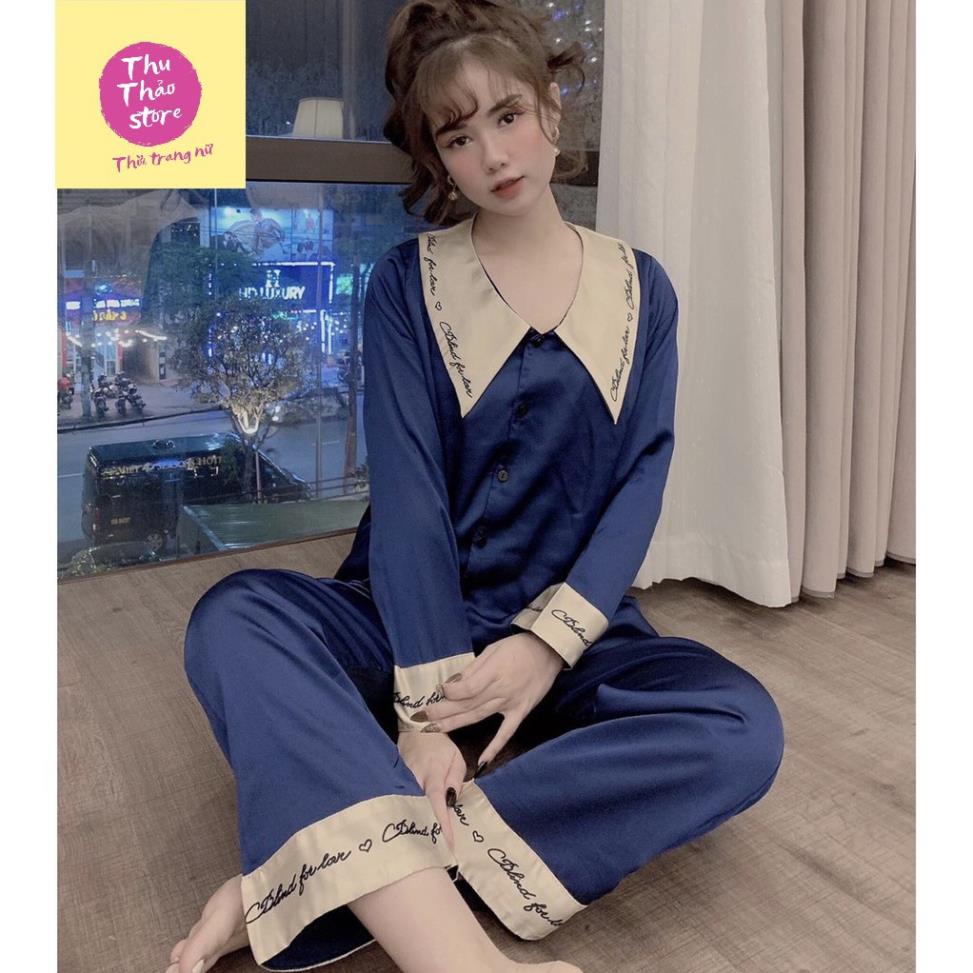 Sale 👉 Bộ Pijama Tay Dài Lụa Thái Cao Cấp Loại 1, Bộ Mặ nhà Lụa