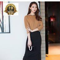 Đầm phong cách Hàn Quốc Misa FashionMS321 xinh đẹp, trẻ trung, đơn giản NâuĐen-Công sở, đi tiệc, đi chơi-có size lớn