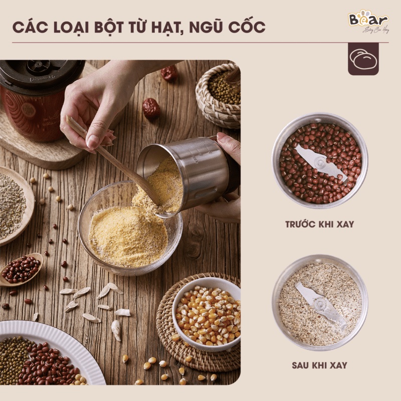 Máy Xay Bột Khô Đa Năng Bear MDJ-A02G3