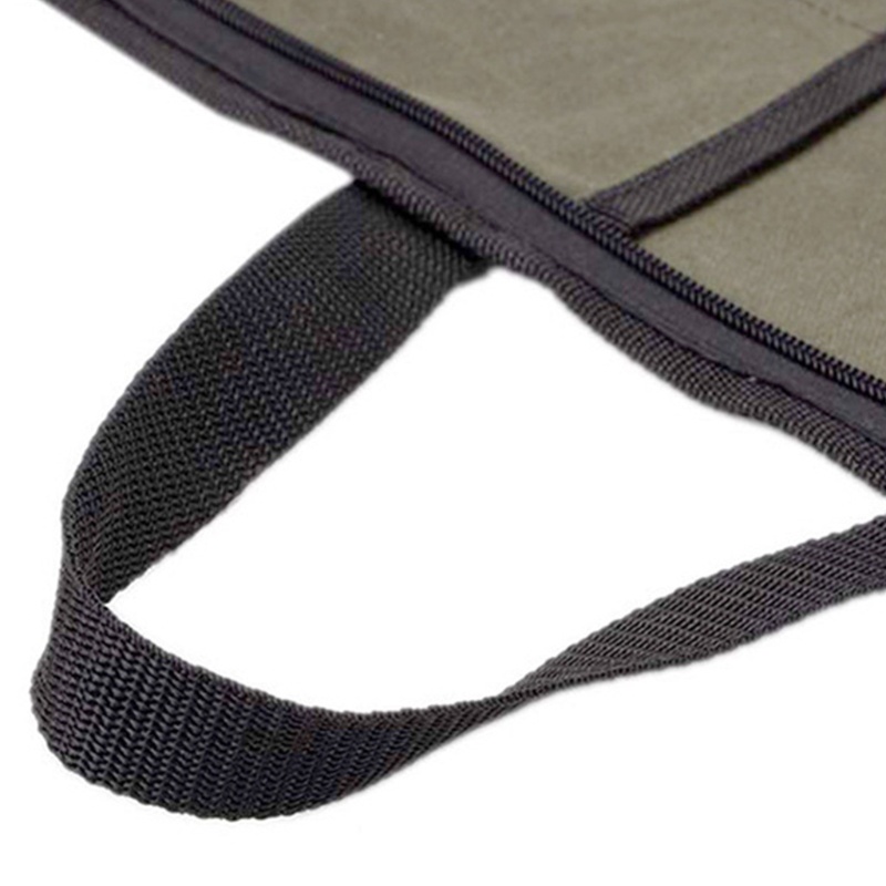 Túi cuộn đựng dao 4 ngăn bằng vải canvas màu xanh lá tiện dụng cho nhà bếp