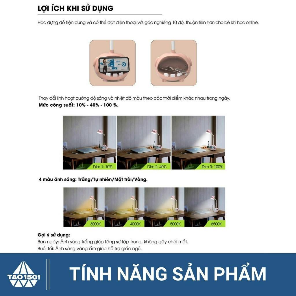 Đèn Học Để Bàn Rạng Đông Chống Cận 6W, Đèn Học Để Bàn Cảm Ứng 3 Chế Độ Thông Minh Model RD-RL-41 6W